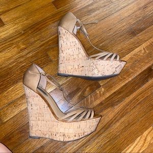 STEVE MADDEN Greatful cognac Leather/Cork wedges
